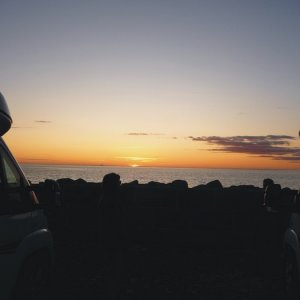Solnedgång Från Sandvik På Öland September