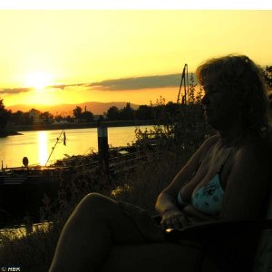 Solnedgång vid Rhen